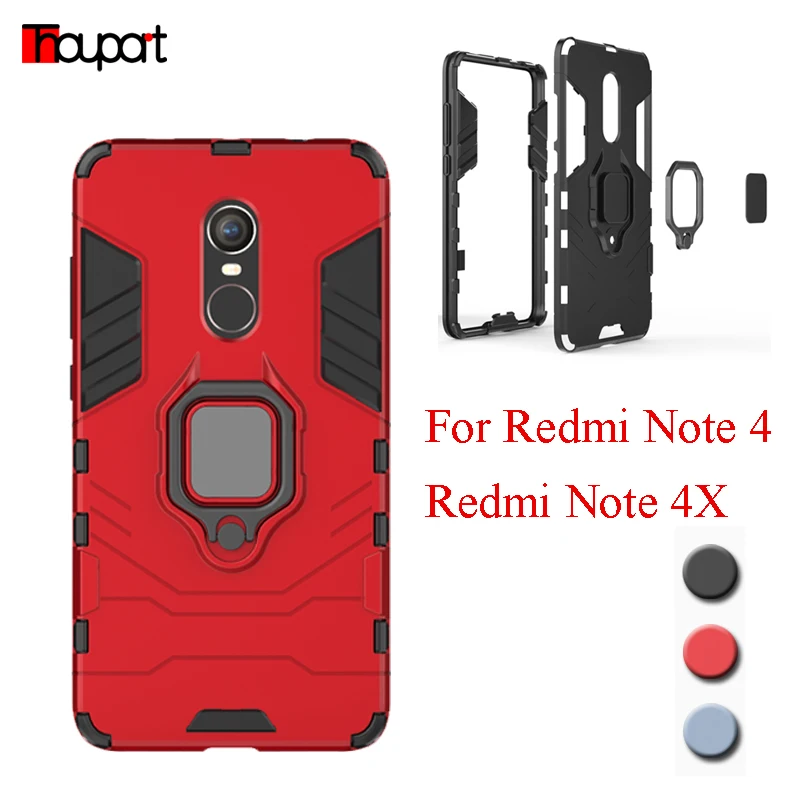 Kickstand Гибридный чехол для Xiaomi Redmi Note 4X Note4 Global Чехлы Броня магнит кольцо подставка