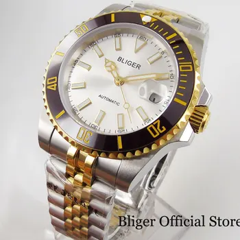 

BLIGER Sapphire Glass Automatic Men Watch MIYOTA Movement Jubilee Band Rotating Bezel