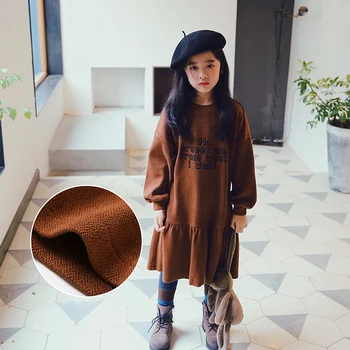 

Girls' Dresses 2020 Spring Autumn New Children's Clothing 100% Cotton Long-sleeved Knitted Skirt Kids Dress