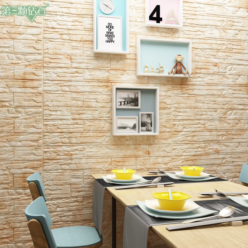 

Vintage Brick Design foam wall sticker Brick coating use in dinning room and sofa background wall