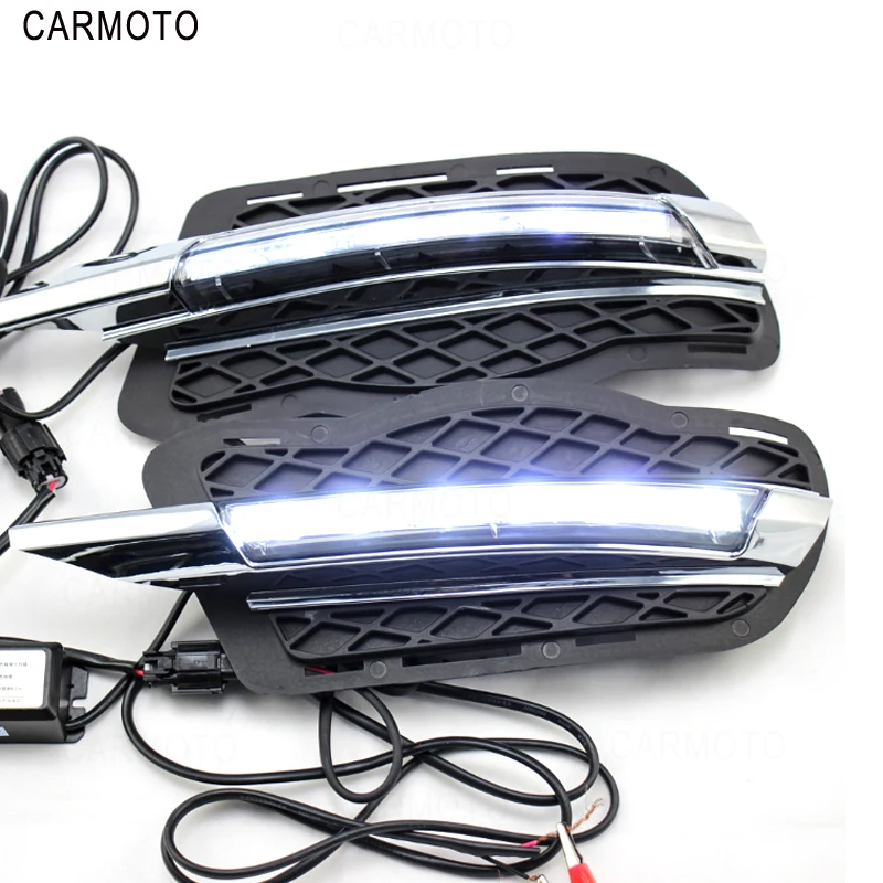 Автомобильный светодиодный фонарь дневного света DRL противотуманный БАМПЕР фара крышка для Mercedes-Benz w204 2008-2010 C200 C260 C300