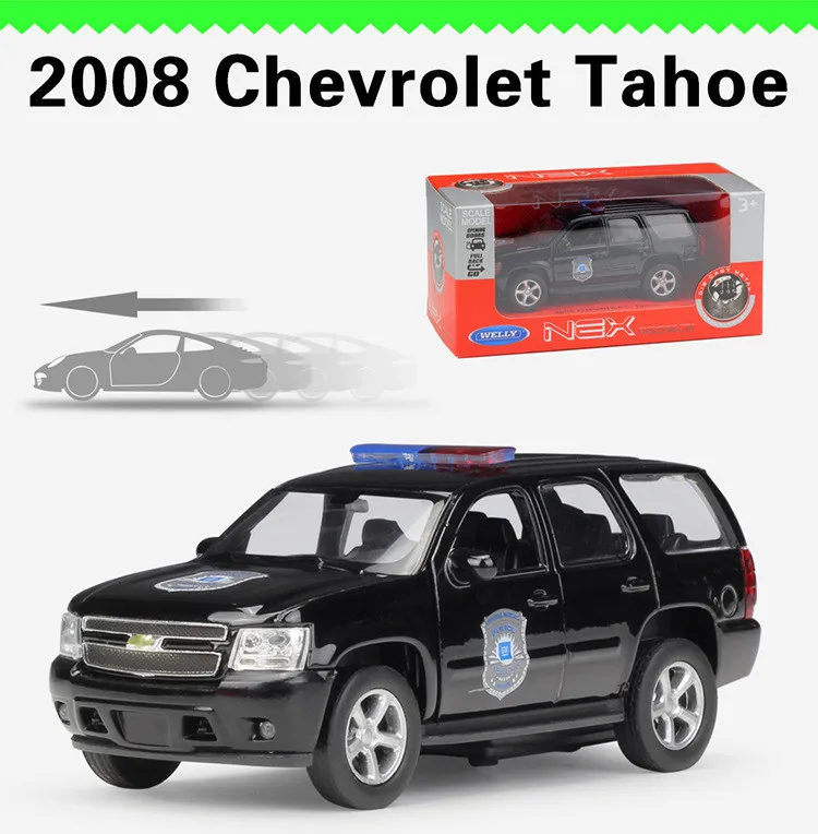 1:36 Chevrolet 2008 Tahoe модель автомобиля из сплава, модель автомобиля из искусственного металла, детская игрушка в подарок