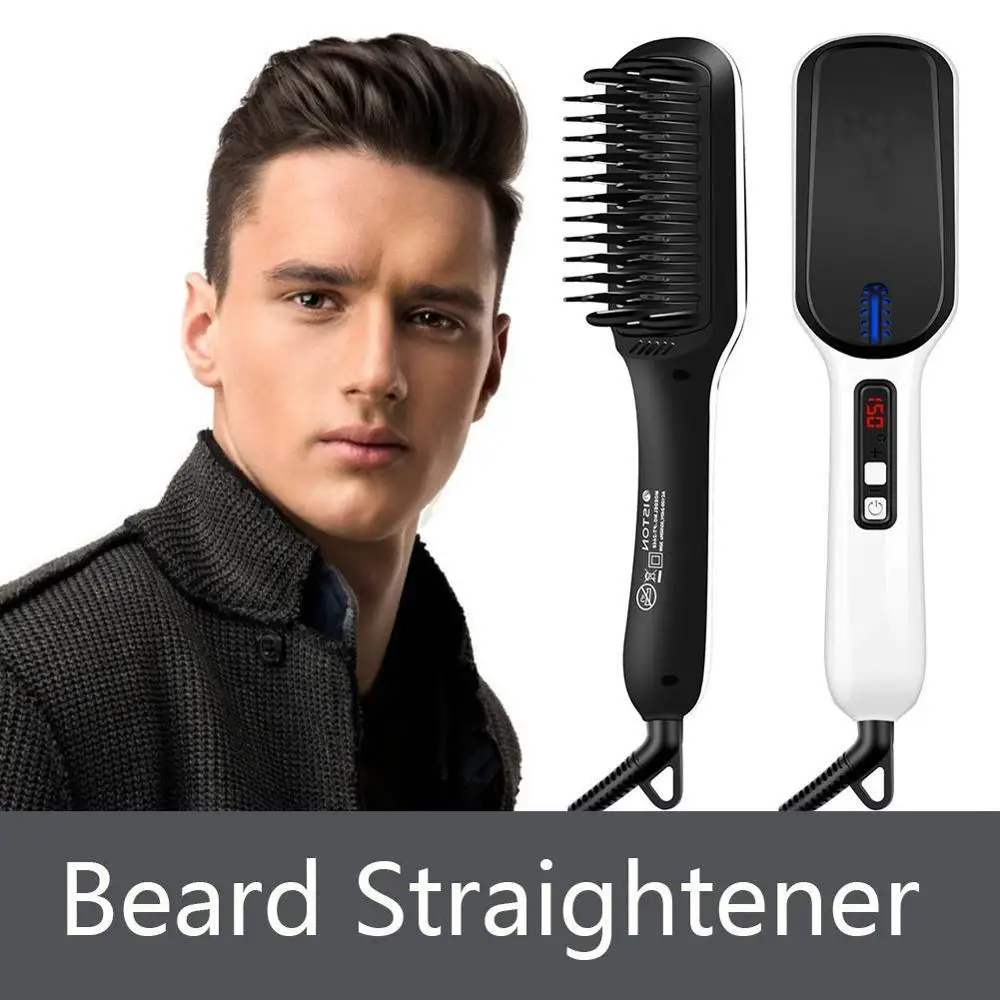 

Multifunctional Men Quick Beard Straightener Hair Comb Curling Curler Show