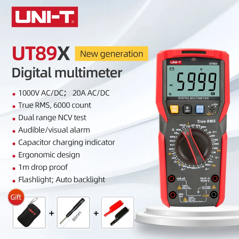 UNI T UT89X UT89XD Цифровой мультиметр True RMS AC/DC Voltmete светодиодный бесконтактная проверка