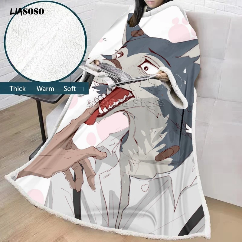 LIASOSO новинка, Лидер продаж, аниме BEASTARS новое зимнее «ленивое» одеяло с рукавами, одеяло для семьи, мягкое теплое одеяло, покрывало, одеяло - Цвет: 11