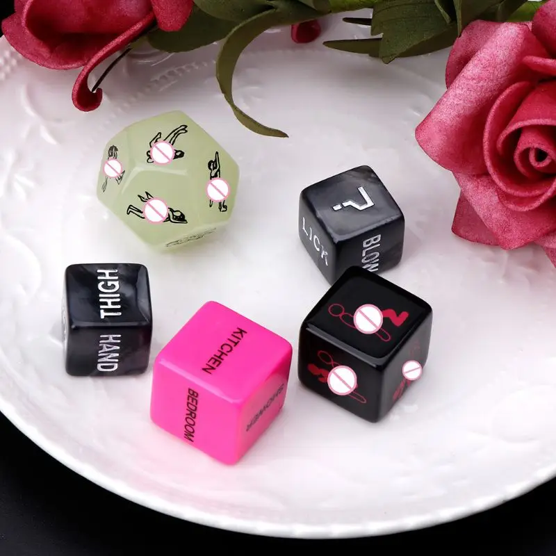 Acrylic Dice Game Dice Dice Set 5pcs Sex Dice Fun Adult Erotic Love Sexy Posture Couple Lovers Humour Game Toy Novelty Party Gift