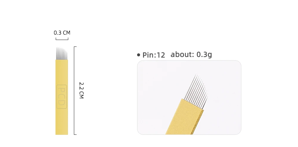 500 шт. твердый резец сверхтвердый PCD 12/14/19 Pin пластинки Игольный игла для нанесения татуировок мануального татуажа бровей, иглы для волос, Средства для укладки волос 3D вышивка ручка для мануального тату