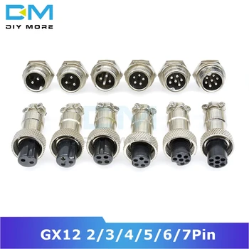 

1Pair Male + Female Aviation Connector Socket GX12 2/3/4/5/6/7Pin 15mm Screw Plug Panel Mount Circular Socket