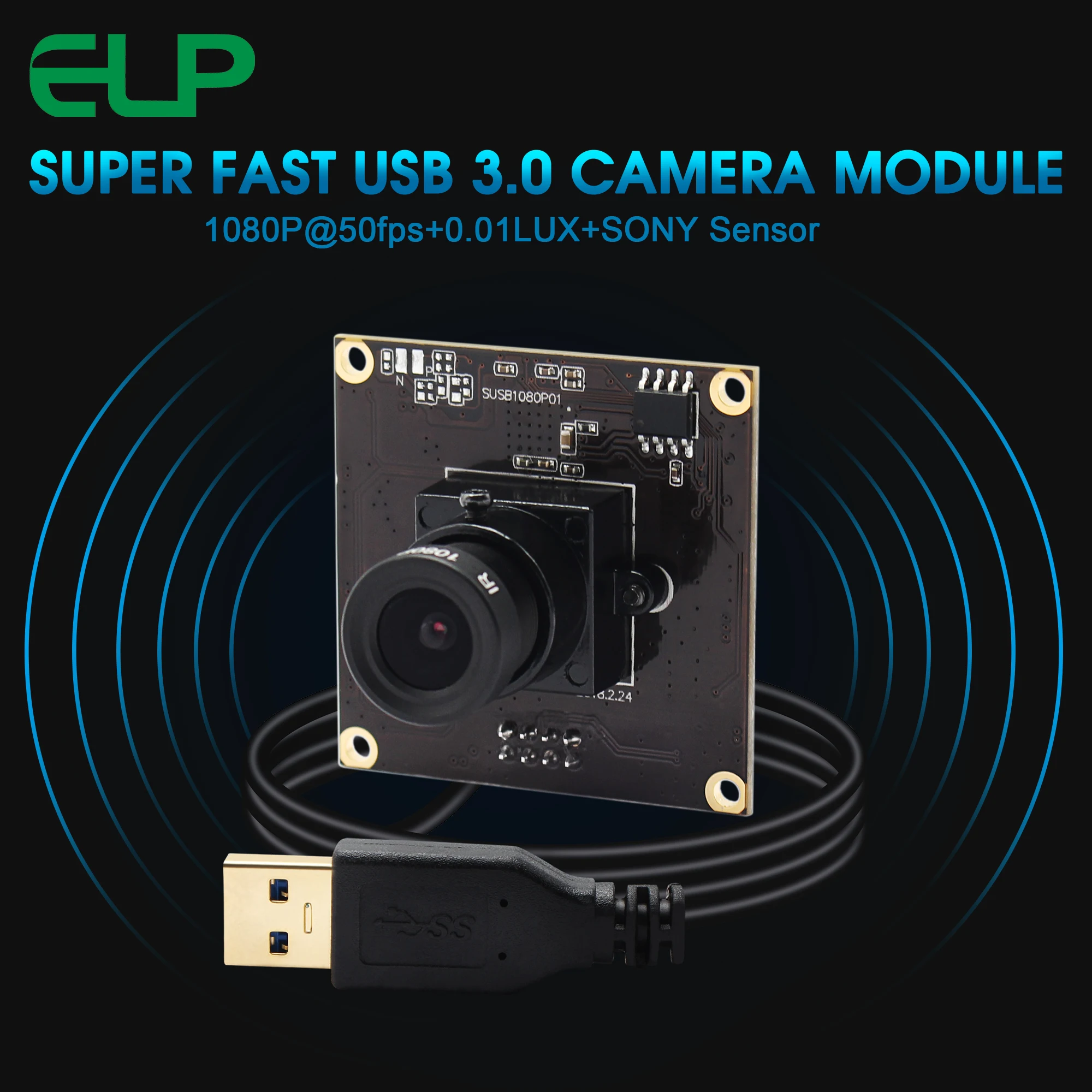 ELP USB 3,0 веб-камера MJPEG YUY2 50fps высокая скорость 2 мегапикселя UVC OTG sony IMX2911080P модуль камеры для Android Linux Windows Mac