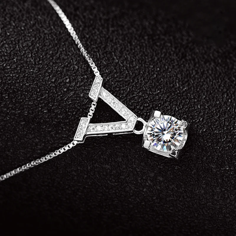 BOEYCJR Love 925 серебро 1ct/2ct/3ct F цвет Moissanite VVS Обручальная Свадебная подвеска, ожерелье для женщин Подарок на годовщину