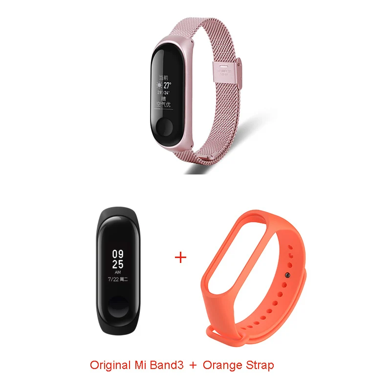 Золотой Xiaomi Mi Band 3 глобальная Версия смарт-Браслет фитнес-браслет часы группа 3 большой сенсорный экран частота сердечных сокращений сообщения Smartband - Цвет: Золотой
