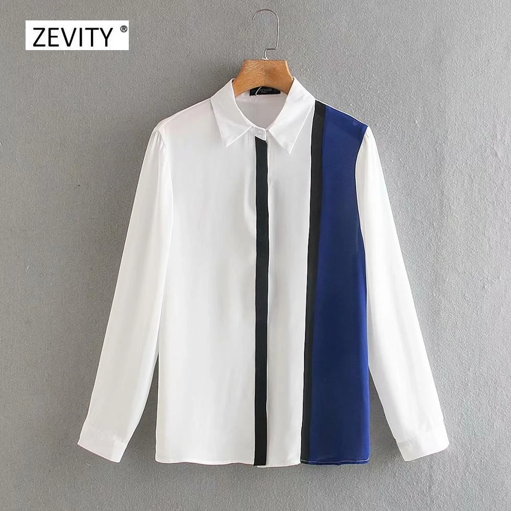 New 2020 women fashion color matching patchwork striped blouse office ladies long sleeve casual shirts chic chemise tops LS6719 New 2020 women fashion color matching patchwork striped blouse office ladies long sleeve casual shirts chic chemise tops LS6719