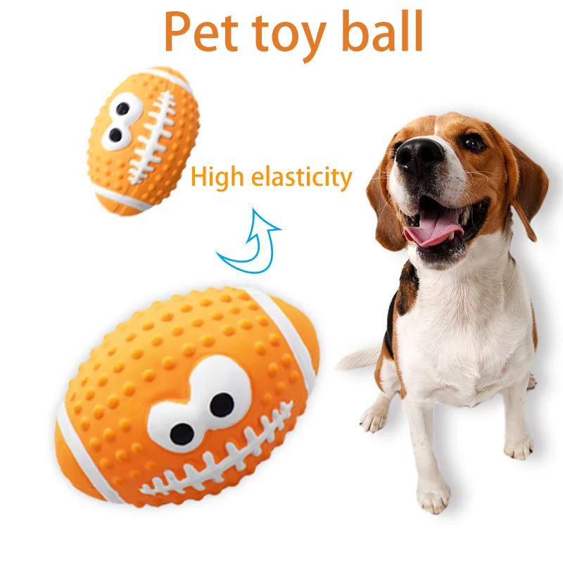 

Elasticity Football Dog Toys Eco-Friendly Emulsion Pet Chewy Squeaky Interactive Training Tool Dogs Pet Supplies Dog Accessories