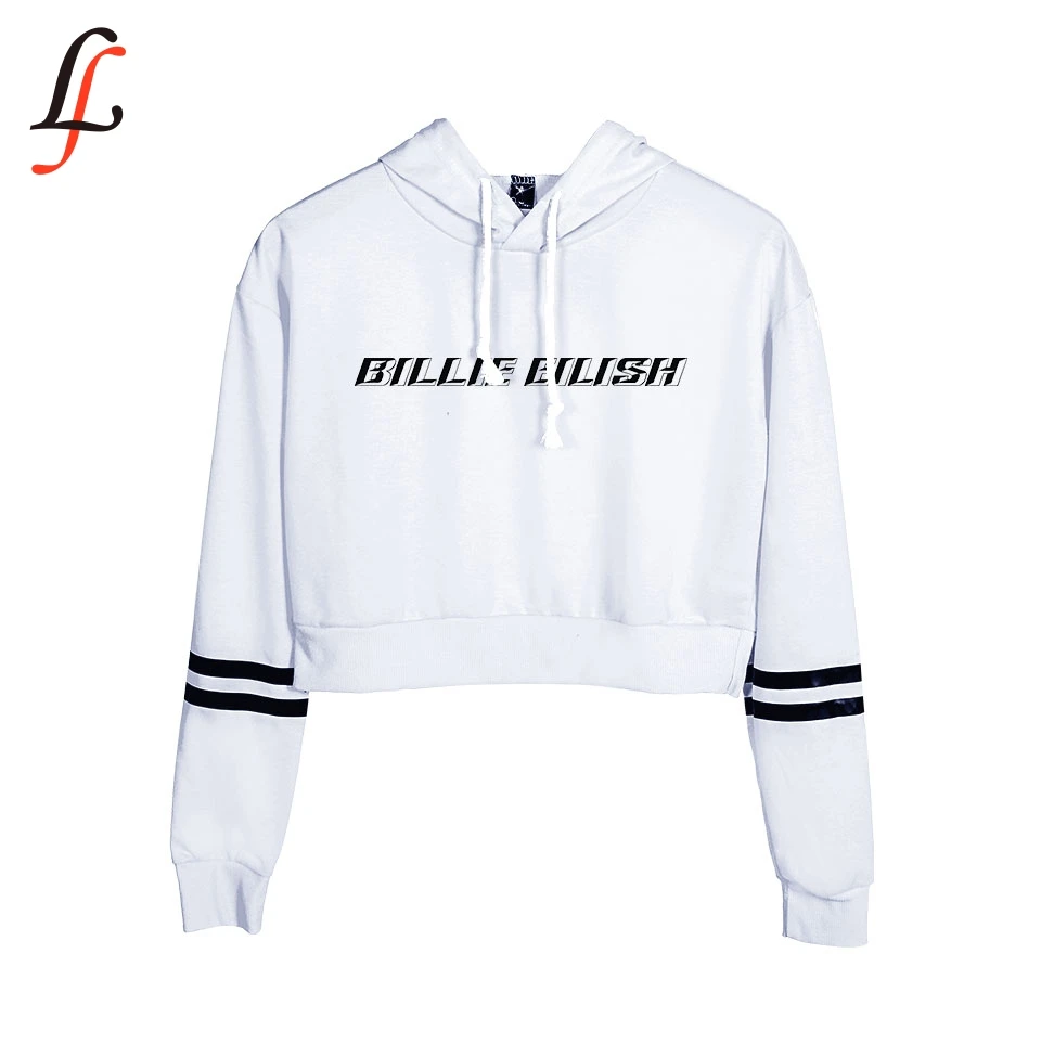 Новинка Billie Eilish, сексуальные толстовки с капюшоном, модный тренд, укороченный топ, Женская толстовка с принтом, Сексуальная популярная K pop одежда