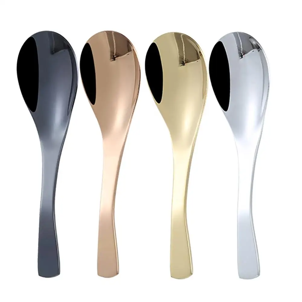 Stainless Steel Chinese Soup Spoons Round Bottom Thick Spoon Tableware Portable Handle Coffee Kitchen Tools | Дом и сад