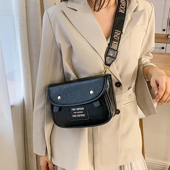 

2020 Mini Women Messenger Bags Brand Leather Women handbag Casual Letter Wide Shoulder Strap Female Shoulder Crossbody Bags Tote
