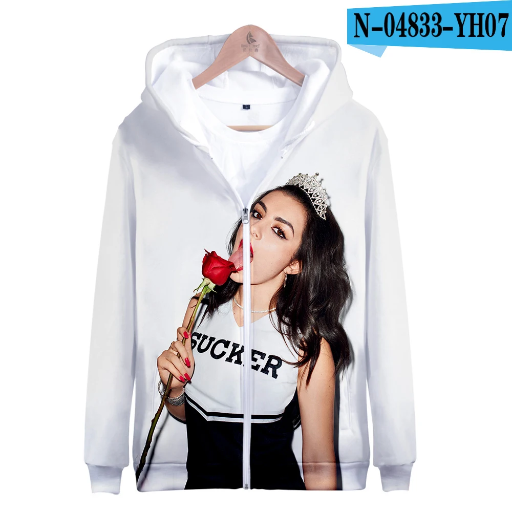 Горячая Распродажа Charli XCX куртка на молнии 3D Толстовка с принтом толстовки женские большие размеры для женщин плюс размер уличная одежда - Цвет: C