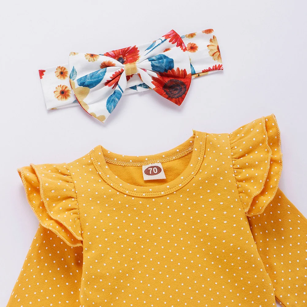 Emmababy, 3 предмета, комбинезон с цветочным рисунком для новорожденных девочек, комбинезон, боди, штаны, комплект одежды