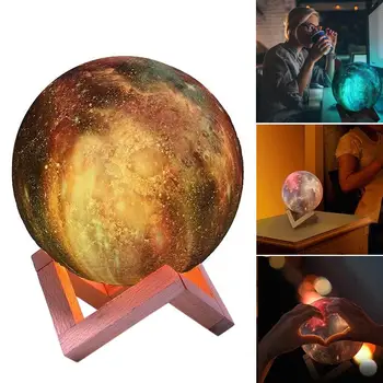 

8/15cm USB charging 3D Print Moon Touch Switch LED Night Light Table Lamp Decor for birthday Christmas Valentine's day Kids Gift