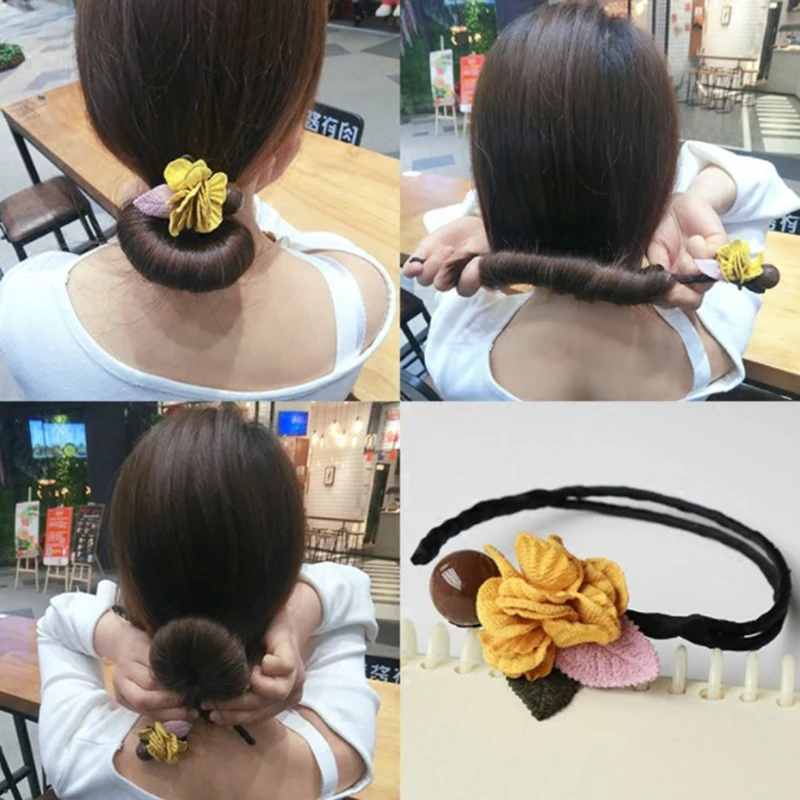 

Ball head flower dish hair implement Korea lazy person head flower head ornament modelling implement 100 change fleeciness bud head to tie a hair to act the role ofing