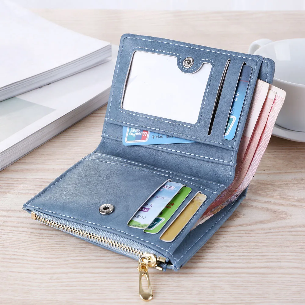 Женский простой короткий кошелек в стиле ретро с буквами, кошелек для монет, держатель для карт, сумочка, мини кошелек, женский кошелек, Прямая поставка