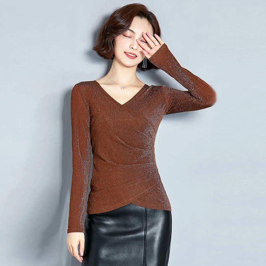 Blusas Femininas рубашки женские блузки весенние женские топы Сексуальная кружевная блузка с v-образным вырезом женские элегантные топы размера плюс красный черный