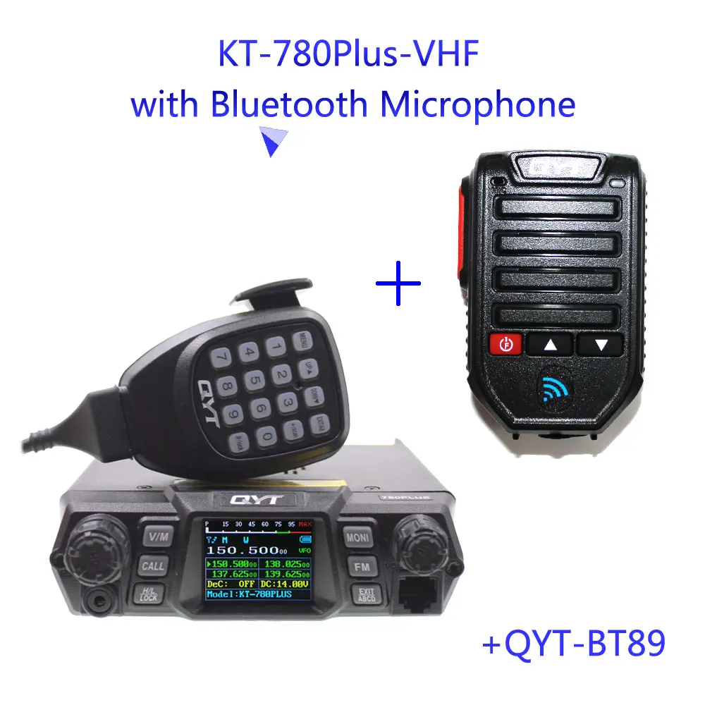 KT-780PLUS VHF136-174MHz Высокая выходная мощность 100 Вт большое расстояние автомобильное крепление база QYT KT780+ мобильное радио - Цвет: KT-780plus-V-addMIC