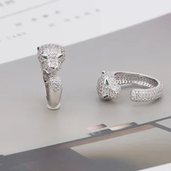 

Leopard Ring Animal Accessories Fashion Male Domineering Personality Opening Zircon Ring Set