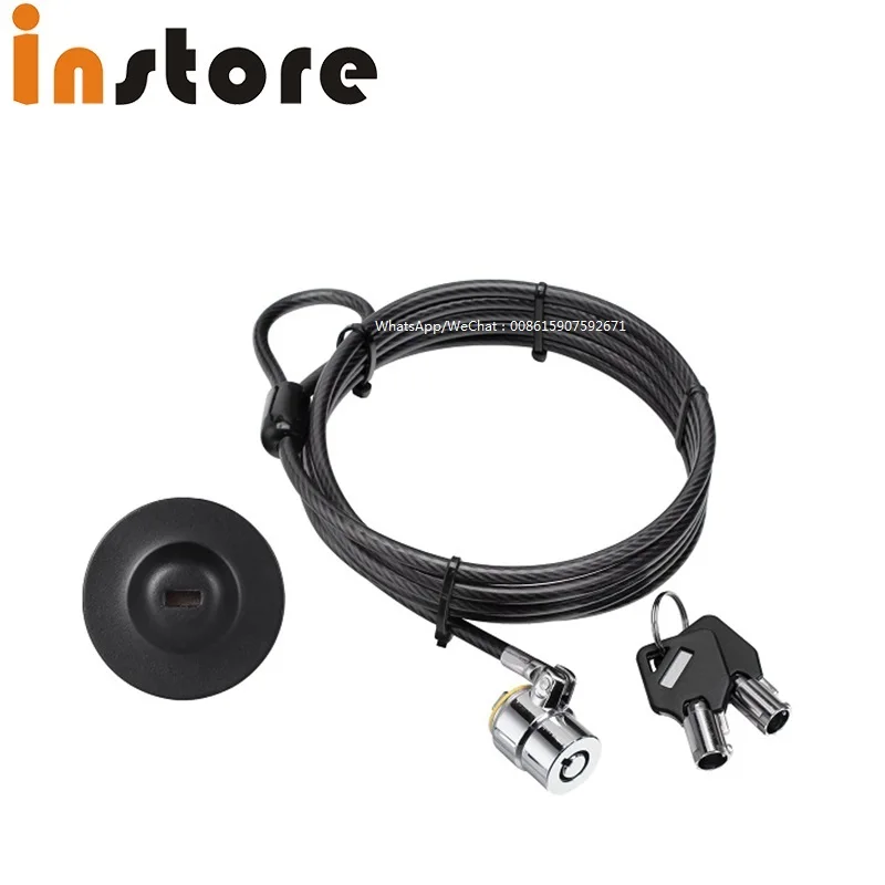 4 Sets Universal Master Keyed PC Security Cable Chain Laptop Lock For Pad Tablet Phone With Round Black Steel Anchor