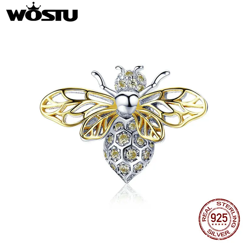 Женский браслет WOSTU из стерлингового серебра 925 пробы с подвеской в виде животных