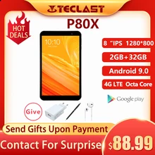 Teclast P80X Android 9.0 4G Tablet Netbook Phablet Tabletten 8 Inch 2Gb Ram 32Gb Rom 1280X800 SC9863A Octa Core Gps Dual Camera