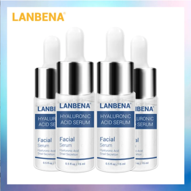 LANBENA Гиалуроновая кислота сыворотка Snail Essence увлажняющий крем для лица Отбеливание, лечение акне ремонт против старения против морщин 4 шт