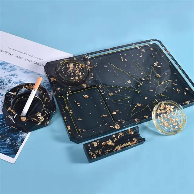 3 Pack Smoker Gift Resin Silicone Rolling Tray Mold Set Tray Grinder And  Maple Leaf Mould - Resin Diy&silicone Mold - AliExpress