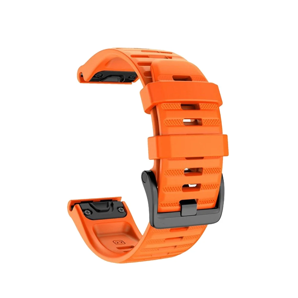 26 22 мм ремешок для часов Ремешок для Garmin Fenix 5 5X3 3 HR Fenix 6X6 6S S60 MK1 часы Quick Release силиконовый ремешок Easyfit - Цвет: Оранжевый