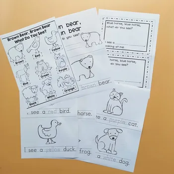 

Children Educational Learn English Brown Bear What Can You SeeReading Printing Color Educational Homework Paper Books for Kids