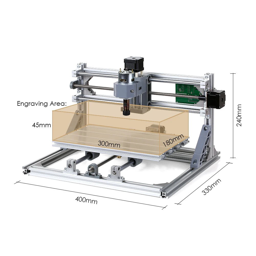 

Hot New 5500mW Mini CNC DIY Wood Carving Milling Laser Engraving Machine for PCB PVC with ER11 Collet & Protective Glasses