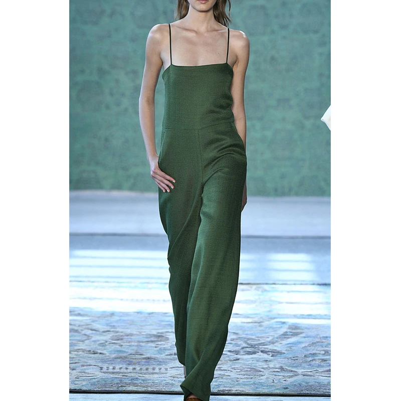 

AEL Spaghetti Strap Casual Sexy Jumpsuits High Waist Straight Wide Leg Pant Elegant Jumpsuits Women's Clothing Summer 2019