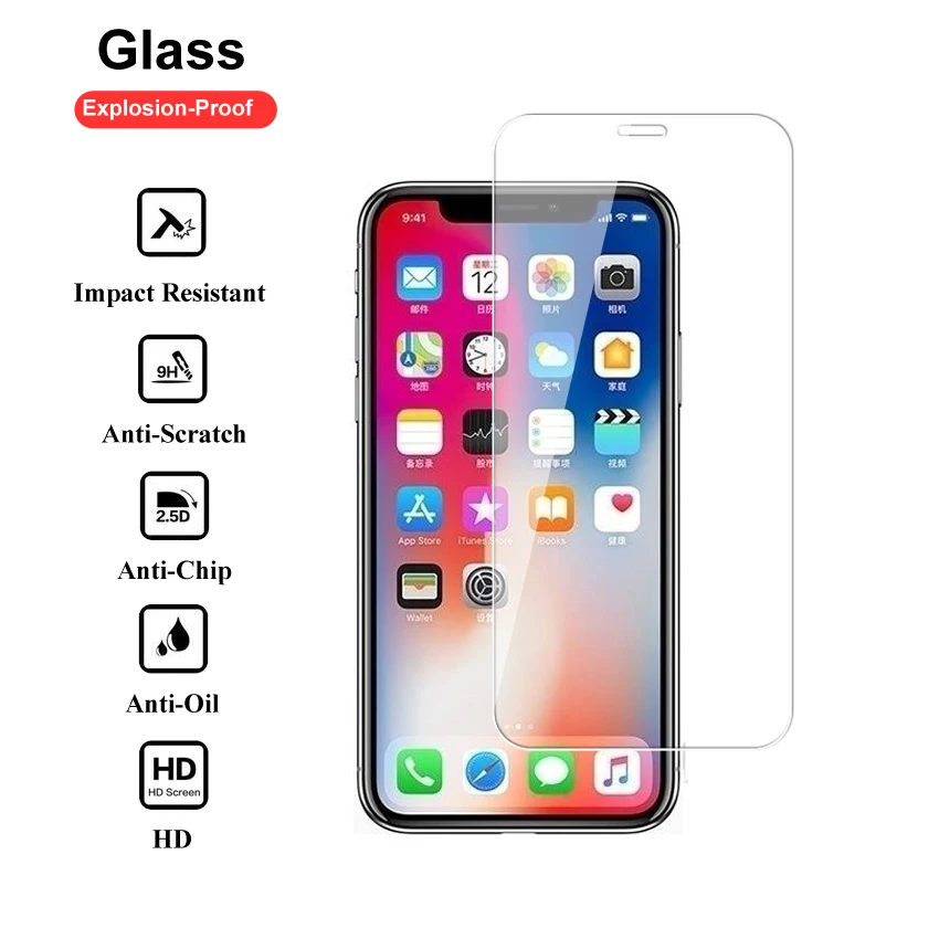 Закаленное стекло 9H 0 26 мм для iPhone 11 Pro Max XR XS 7 Plus 8 6 6s Защитное экрана X 11|Защитные