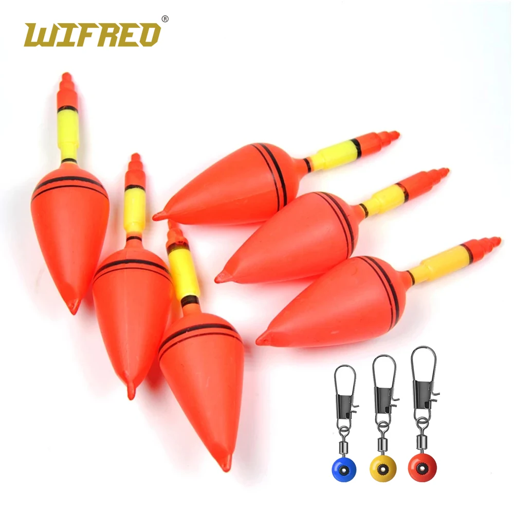 Wifreo 6PCS about 50g Buoyancy Big Belly Plastic Sea Fishing Float with