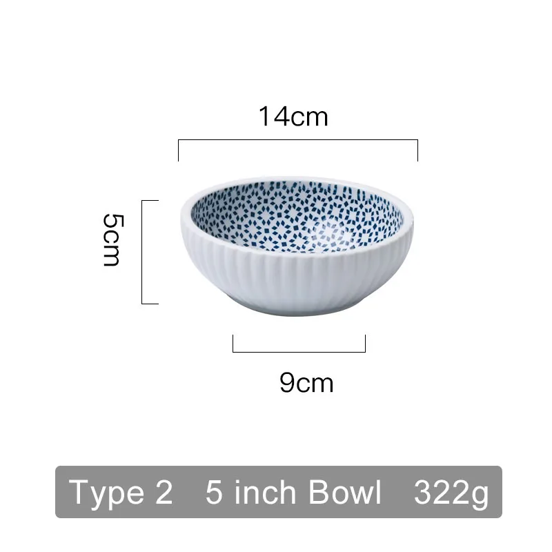 Японские традиционные тарелки, миски, керамические обеденные тарелки, наборы креативных блюд, тарелки Пномпень, Геометрическая посуда, десертная тарелка - Цвет: Type 2-Bowl