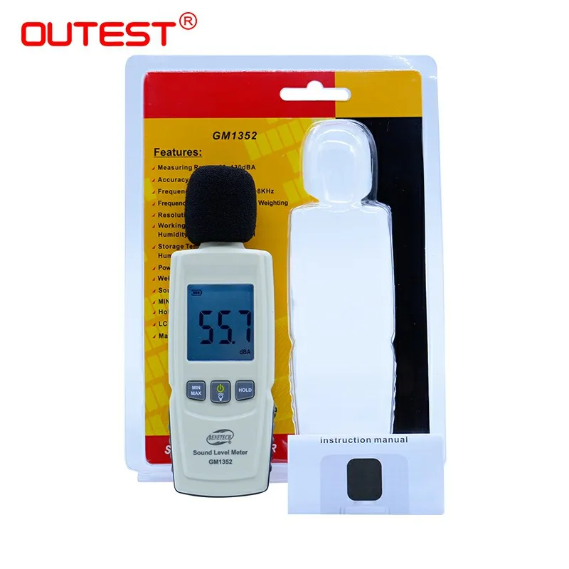 

OUTEST Mini Sound level meters Decibel meter logger Noise Audio detector Digital Diagnostic-tool Automotive Microphone GM1352