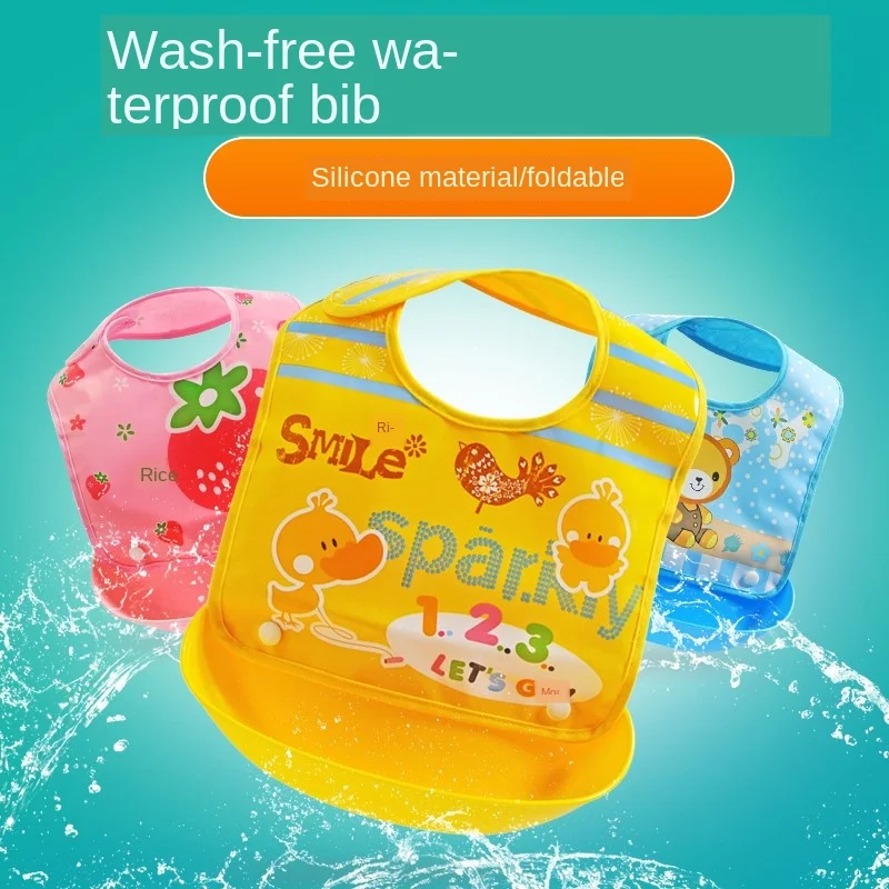 

New Baby Bibs Waterproof Silicone Feeding Baby Saliva Towel Newborn Cartoon Aprons Baby Bibs Adjustable Burp Cloths Bandana