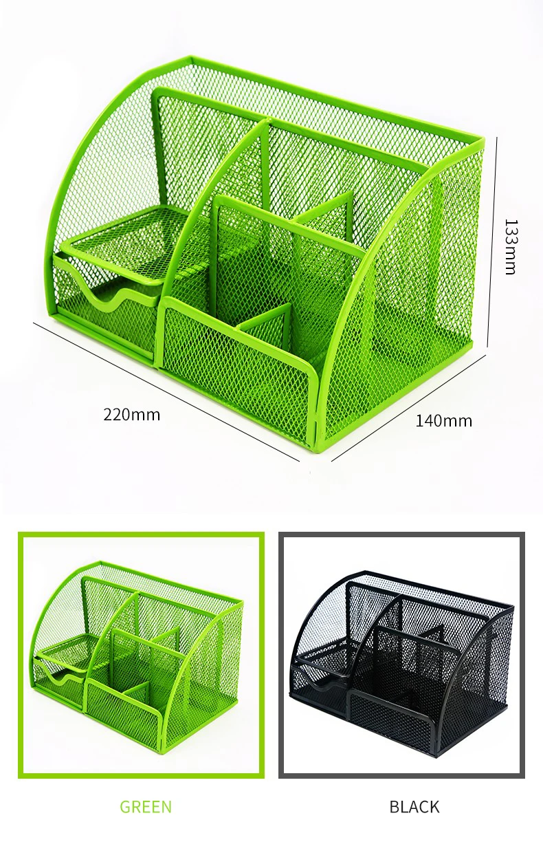 Металлический держатель для канцелярских принадлежностей, многофункциональная настольная коробка для хранения, большая емкость, проволочная сетка, держатель для документов, канцелярский держатель, Настольный Органайзер