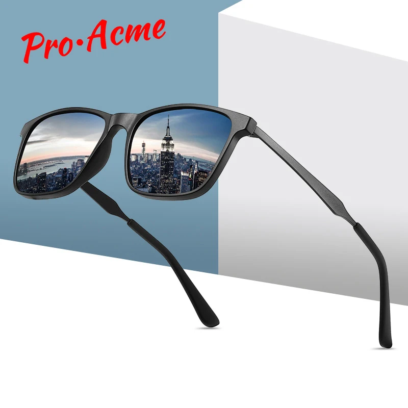 Pro Acme, новинка, фирменный дизайн, мужские солнцезащитные очки, поляризационные, Ретро стиль, квадратные, солнцезащитные очки, для вождения, для путешествий, zonnebril heren PC1331