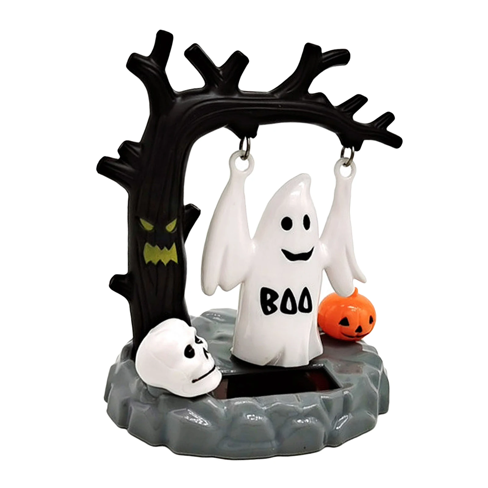 1pc Creative Solar Powered Dancing Swinging Hanged Ghost Doll Shaking Body Dolls Home Office Desk Decoration