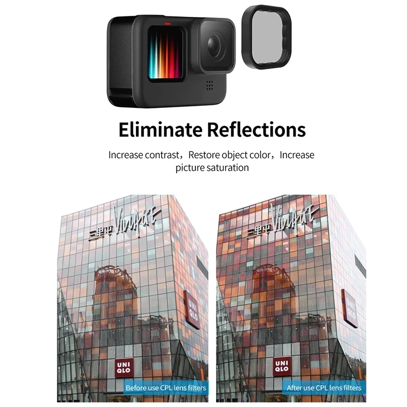 Telesin-conjunto de Filtros Polarizados para Câmera Compatível com Gopro Protetor de Lente Acessórios de Câmera de Ação Fotográfica Hero 6 5 9 8 7 - Image 4