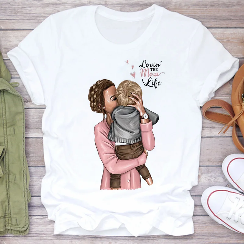 Super Mom yellow T shirt Women Mother's Love Print T-shirt Harajuku Mama TShirt Vogue Tops tee shirt Femme Vogue 2020 new Summer