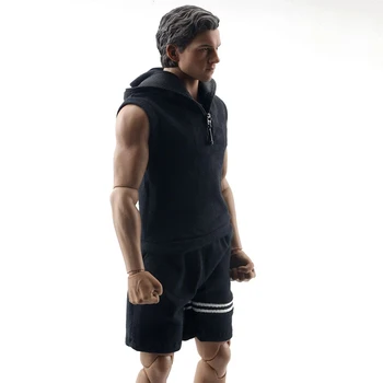 

1/6 Scale Male Sweater with Hood Clothes Men Sportswear Fashion Sleeveless Vest Clothing for 12" Action Figure Body Doll fitting