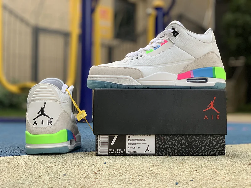 Черный Jordan 3 Ретро сеульские баскетбольные кроссовки мужские кроссовки Quai 54 aj3 белые радужные уличные кроссовки 3 м светоотражающие AT9195-111 - Цвет: Черный