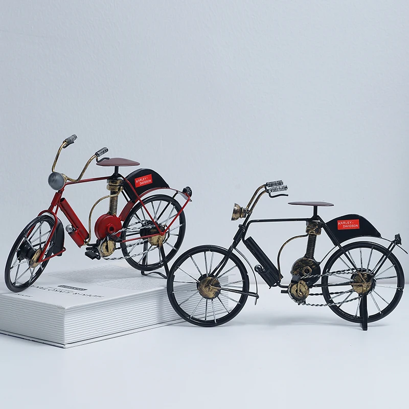 Retro Iron Bicycle Model Creative Home Decoration Living Room Bookshelf Bedroom Cafe Restaurant Desktop Christmas Birthday Gift
